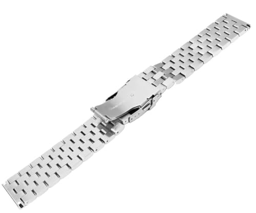 Image of Brushed Metal Watch Bands for Men Women Solid Stainless Steel Watch Band 18 /20 /22 /24 /26mm Watch Bracelet Strap Deployment Double Lock Deployment Buckle Black Silver Blue Gold