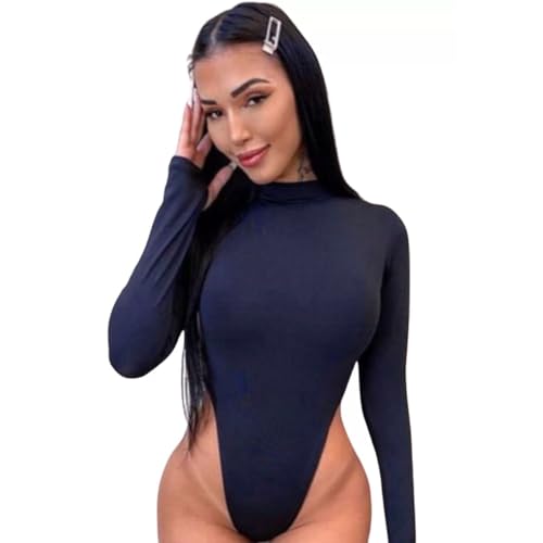 Body Cavado Summer Body Sexy Gola Alta manga longa (Preto)