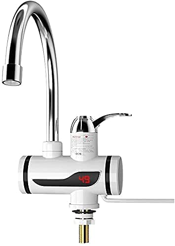 Instant Electric Water Heater Faucet Hot Tap with Shower Home Kitchen Bathroom LED Temperature Electric Heating Tankless Water Heaters Wet Area Rugs Cleaner (3000W) (Water Heater Tap With Shower)