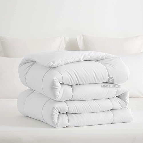 Image of Restful Sleep All Weather Comforter Double Bed Size - Dohar /Rajai /Blanket /Duvet -250 GSM Quilt Soft Microfiber Fill Double Bed (90 inchX100 inch) - White Color