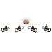 Produktbild BRILONER Leuchten  LED Deckenlampe retro mit Holz, 4-flammige Deckenleuchte vintage, warmweiße Farbtemperatur, verstellbarer LED Spot, rustikaler Deckenspot, Grau-Holz, 2872-045
