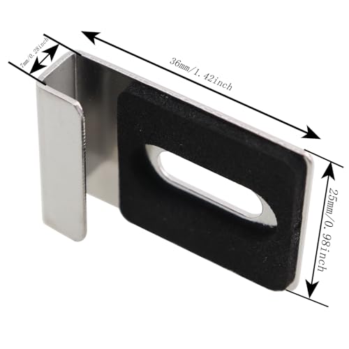 Image of 8PCS Metal Mirror Holder Kit Glass Clamps with Screw Rubber Pads Silver Heavy Duty Mirror Hanger Hardware Square Hardware Furniture Accessory for Frameless Mounting Billboard Displays