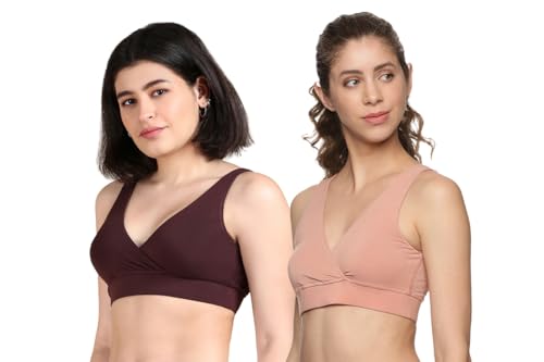 Image of &Circus PureSoft Padded Bra for Women | Non Wired Bra for Women with Insertable Pads | Plunge Bralette for Active & Lounge Wear