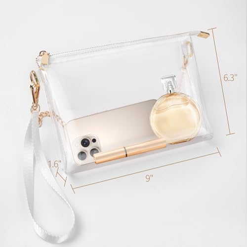 Clear Bag for Stadium Approved,Clear Crossbody Purse with Zipper and Wrist Strap for Concert, Sports3