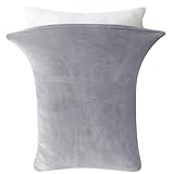 BestOnePlus 【のびのび・接触温感】枕カバー あったか43×63㎝~50×70㎝枕適用 秋冬用 封筒式 静電気防止 CICA高保湿 3Dのびる マイクロファイバー すいしょうマイクロ シルクタッチ 着脱簡単 変形枕にもフィット 光触媒加工 抗菌防臭 伸縮 洗える １枚 グレー