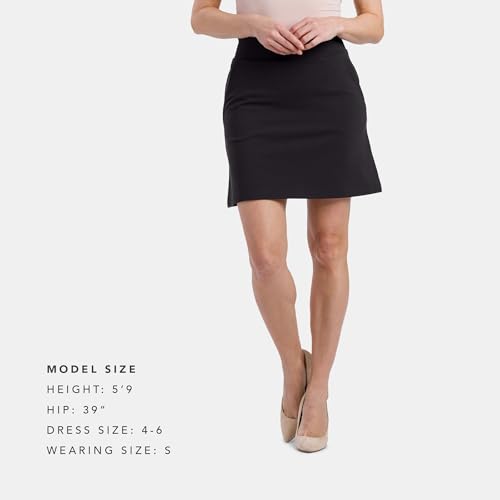 Fishers Finery Women's Ecofabric Ponte Stretch A-Line Skirt with Side Pockets2