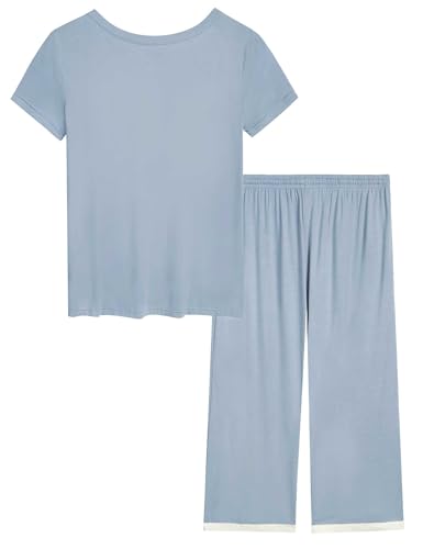 Image of Joyaria Cooling Pajamas Bamboo Viscose Lightweight PJs Set Women Wicking Sleepwear for Night Sweat S-XXL