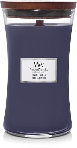 Woodwick Candela Clessidra Grande Hourglass Hinoki Dahlia