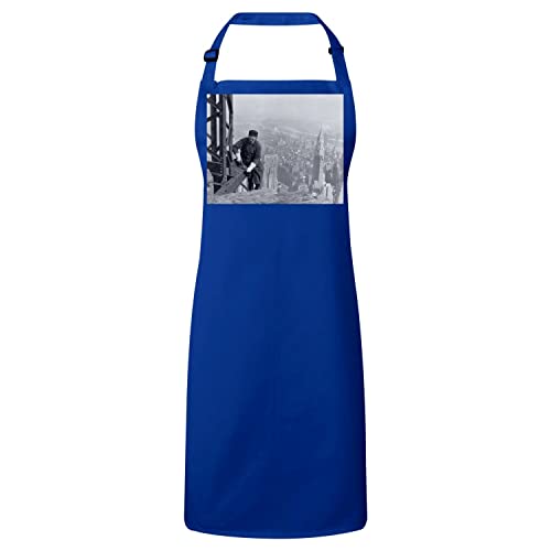 Tablier cuisine bleu New York 1920 vintage ouvriers gratte-ciel