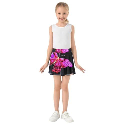 Girls' Shorts Athletic Skorts Colorful Butterfly Flower Kids Tennis Skirts Outfit Girl Skort 3t3