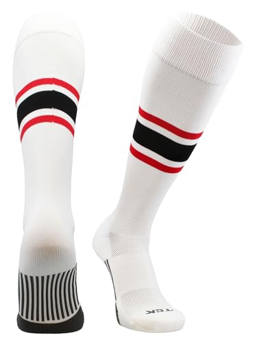 Image of Baseball & Softball Socks | USA Made Dugout Series Striped | Over the Calf | Sizing for Youth Boys, Girls, Men, & Women's