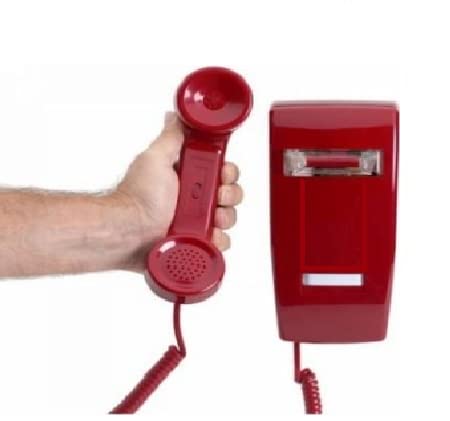 Teléfono de pared industrial sin marcador con timbre - rojo miniatura 3