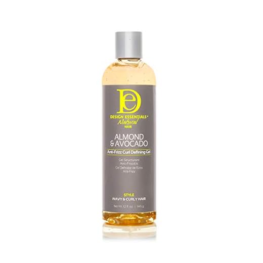 Design Essentials Natural Almond & Avocado Anti-frizz Curl Defining Gel, white, 12 Fl Oz