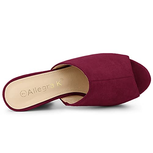 Image of Allegra K Women's Open Toe Platform Chunky Heel Slides Sandals | Party Sandals