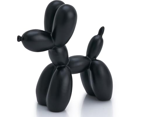AMOIENSIS Balloon Dog Statue Decor, 4 inch Balloon Animal Statue, Funny Balloon Animal Decor, Funky Cute Dog Statues Home Decor, Nick Nacks for Shelves Decor(Black), Small