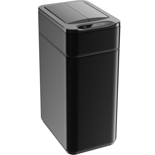 Image of hOmeLabs 2.4 Gallon Touchless Sensor Trash Can Black