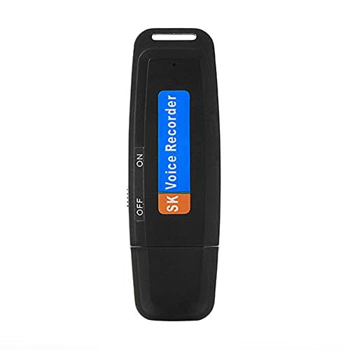 Mini U-Disk Portable USB Digital Audio Voice Recorder Micro SD Card (Black,0GB)