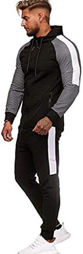 Zipper Patchwork Hoodie Pants Sets Tracksuit Jogging Sweatsuit Activewear