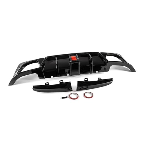 2019-2022 �ƌ݊��������� BMW 3�V���[�Y G20 G21 330i M340i �Ή� ���A�o���p�[ ���b�v�f�B�t���[�U�[ LED�t�� �J�[�{���t�@�C�o�[ �O���X�u���b�N M�X�|�[�c�A�N�Z�T���[(W LED Gloss Black)