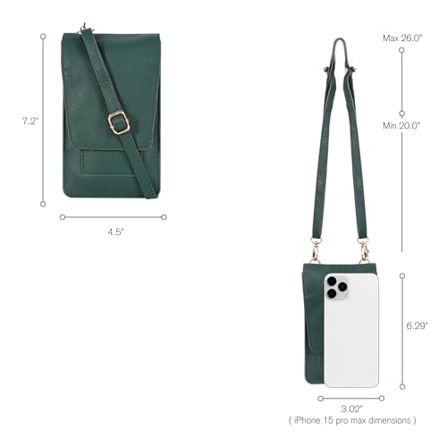 Image of Oak Leathers Small Crossbody Bag For Women - Mini Cell Phone Purse - Crossover Wallet Bag With Adjustable Shoulder Strap
