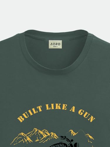 Image of ADRO Men's Royal Bike Design Printed 100% Cotton T-Shirt - Regular Fit, Printed T-Shirts for Men