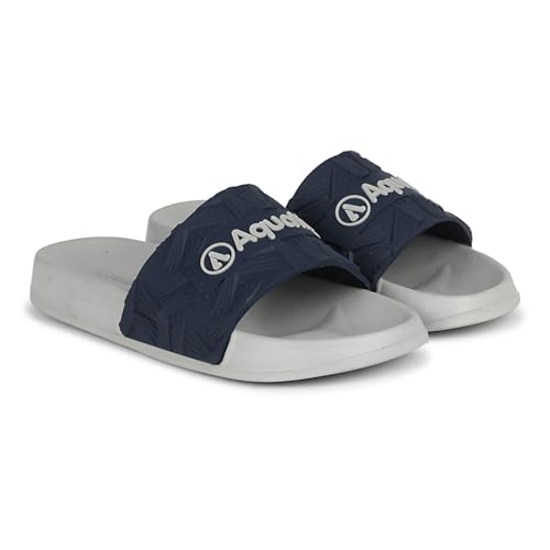 Image of Aqualite NEO-266 Men Slide Slippers with Comfotable Sole Slip-On Flat Flip Flops, Sliders, Chappal & Comfort Insole Slipper for Men