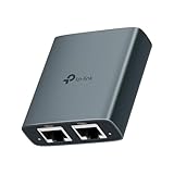 TP-Link EH210 LAN Splitter 1 auf 2 (Gigabit Ethernet Splitter) | inkl. USB-Stromkabel & Cat 5e Netzwerkkabel | Aluminiumgehäuse, Plug & Play, LAN Switch 2 Port