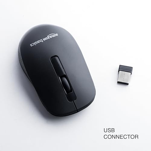 Image of amazon basics Wireless Mouse | 2.4 Ghz with USB Nano Receiver | Compatible with PC & Laptop (Black)