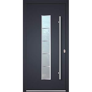 Welthaus WH75 Aluminium Haustür Anthrazit Glasfenster