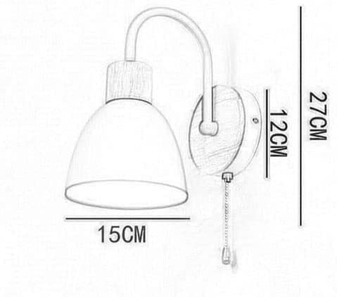 Aplique de pared nórdico de hierro con interruptor de cadena para salón 2
