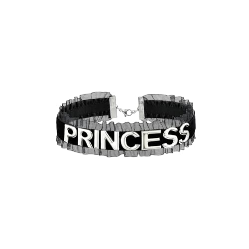 Handmade Black Choker Necklace for Women, Adjustable Black Velvet Lace Choker Collar for Women with Silver Letters, Gothic Choker Jewelry Gifts