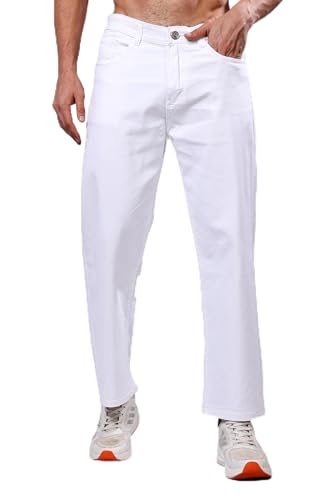 Image of EditLook Men's Denim Cotton Blend Oversized Loose Baggy Fit Mid Rise Jeans Pants for Men