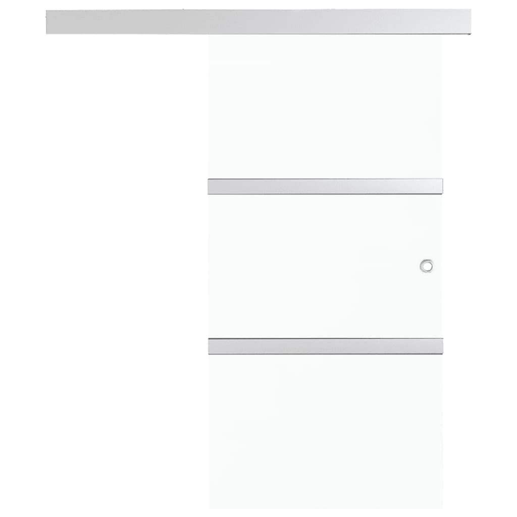 Drzwi przesuwne ze szkła ESG i aluminium 76 x 205 cm z miękkimi stoperami, łącznie z szynami, klamką i okuciem, zajmujące niewiele miejsca drzwi wewnętrzne do drzwi pokojowych, przejścia i