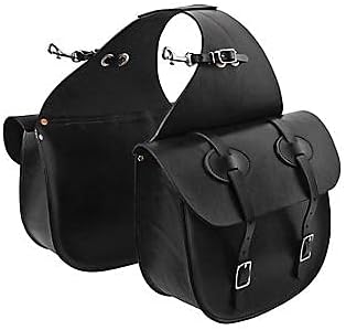 Cowhide Genuine Leather Western Equestrian Trail Simple Horse Saddle Bag Pack Equipment Horse Saddle Bags Tack Set Accessories Size: 10” L x 10” W x 3 ½” D inches' MO-SBAG-88
