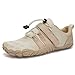 Produktbild IceUnicorn Traillaufschuhe Herren Damen Barfußschuhe Unisex Fitnessschuhe Zehenschuhe Barefoot Shoes(Beige, 43EU)