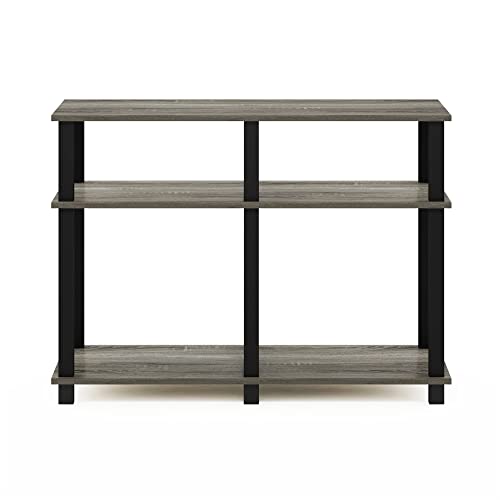 Image of Furinno Turn-N-Tube 3-Tier TV Stand for 40-Inch TV, French Oak | Open Frame Design, Toolless Assembly, Rectangular Entertainment Center, TV Console, for Living Room, Bedroom