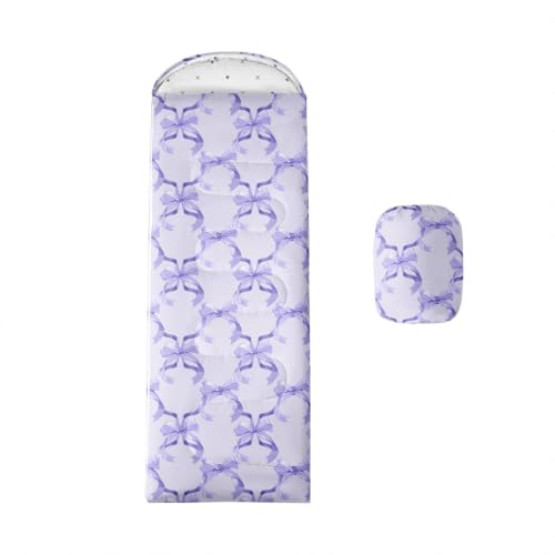 Bolsa de Dormir para Camping Feelyou para Adultos y Jóvenes, 3 Temporadas, Lavanda Púrpura, para Clima Frío y Cálido
