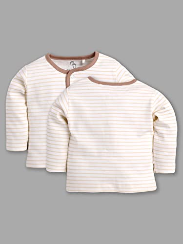 Image of Baby GO Baby Boys & Baby Girls 100% Cotton Full Sleeve Front Open T-Shirt Pack of 3 | Soft Breathable Infant Clothing with Snap Buttons | Printed Newborn Baby Wear Daily Use
