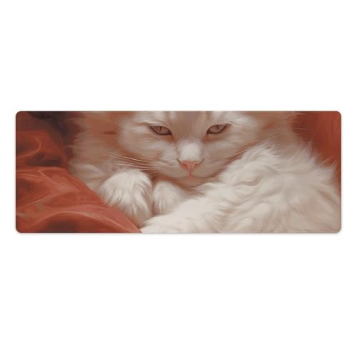 Tapis de souris de jeu grand format chat brumeux pour maison et bureau