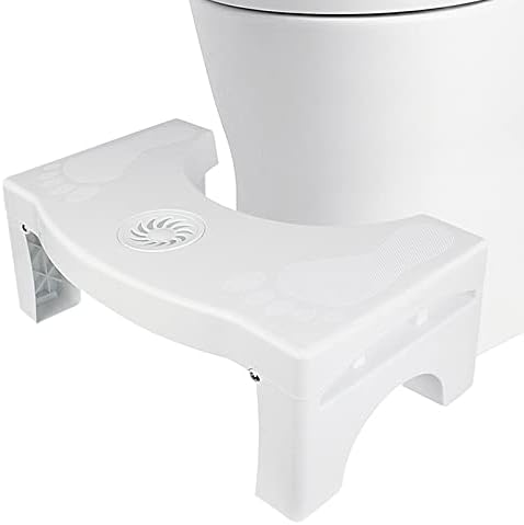 Toilet Stool Squat Adult, 7" Heavy Duty Poop Stool for Bathroom Plastic Portable Squatting Potty Foot Stool with Freshener Space Non-Slip Toilet Assistance Step Stool Healthy Gifts for Seniors Kids