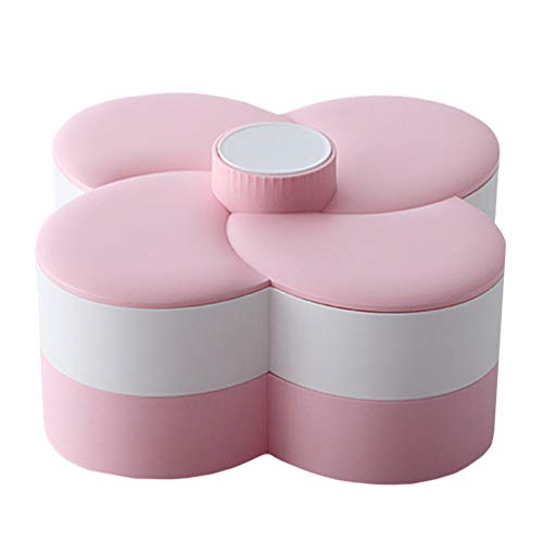 DOITOOL 1pc Petal-Shaped Rotating Candy Box Container Non- Base for Dried Fruits Nuts and Sweets Food-Grade Design for Parties and Storage