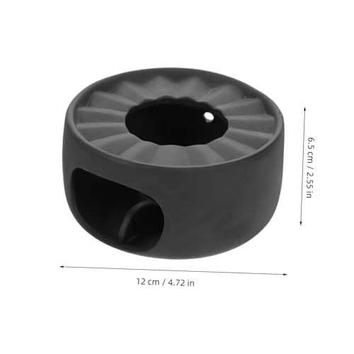 Base de calentamiento para estufa de té de cerámica estilo retro negro PRETYZOOM 8