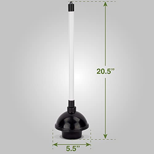 Image of LDR 512 3310A Toliet Handle Double Thrust Rubber Force Cup Removes Clogs for Bathrooms, Kitchens, Baths, Showers, Powerful Commercial and Residential, Plastic Flange Plunger (Pack of 12)