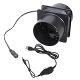 Flux d'air puissant avec ce ventilateur en ligne de 8 cm doté d'un moteur de 4500 tr/min de 55 CFM, alimenté par USB pour un fonctionnement polyvalent et un contrôle de la vitesse réglable
