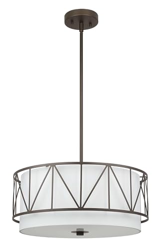 Image of XiNBEi Lighting 3-Light 18 inch Drum Chandelier for Dining Room Dark Bronze