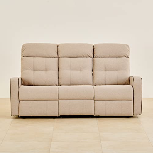 Image of Home Centre | Helios Toledo | Manual Recliner | Fabric | Solid Wood | 3 Seater Recliners | Beige | 2 Years Warranty
