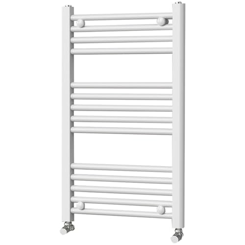 Go Bathrooms Nola Bathroom Towel Rail Heated Bathroom Radiator Wall Mounted Ladder Rail White - 770mm x 500mm