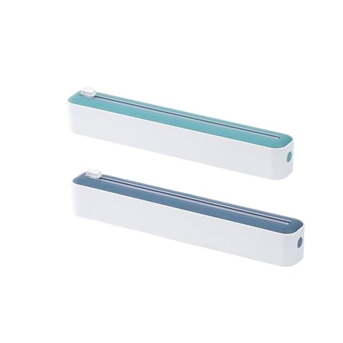 Confezione da 2 dispenser di pellicola trasparente e taglierina, organizer per pellicola trasparente con taglierine, scatola per carta stagnola avvolgente, dispenser per carta stagnola in alluminio