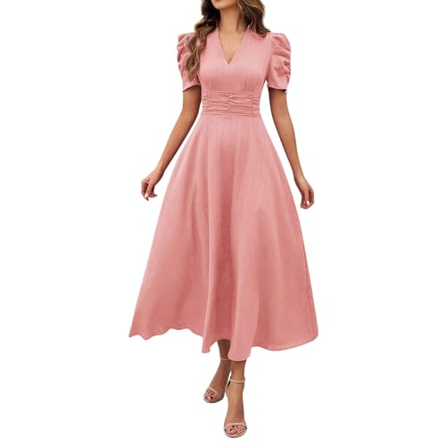 Robe d'invité de réception de mariage coupe slim élégante col V