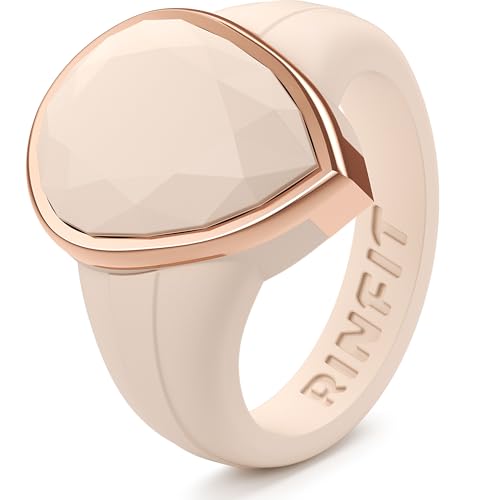 Rinfit Women's Silicone Rings - Engagement or Promise Rings for Her - Oversized Pear Silicone Wedding Bands Women - Patented Design